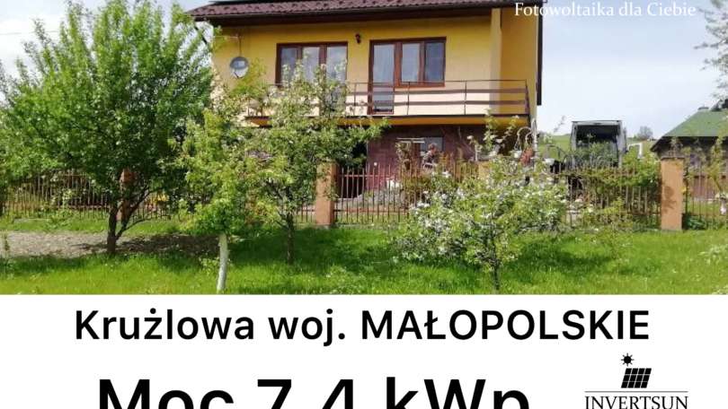 Krużlowa woj. Małopolskie Moc: 7.4 kWp