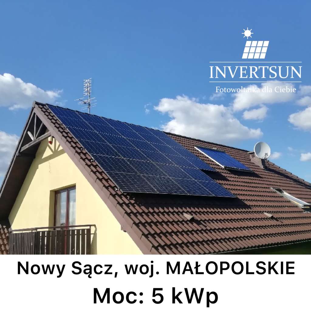 instalacja fotowoltaiczna na domu w Nowym Sączu
