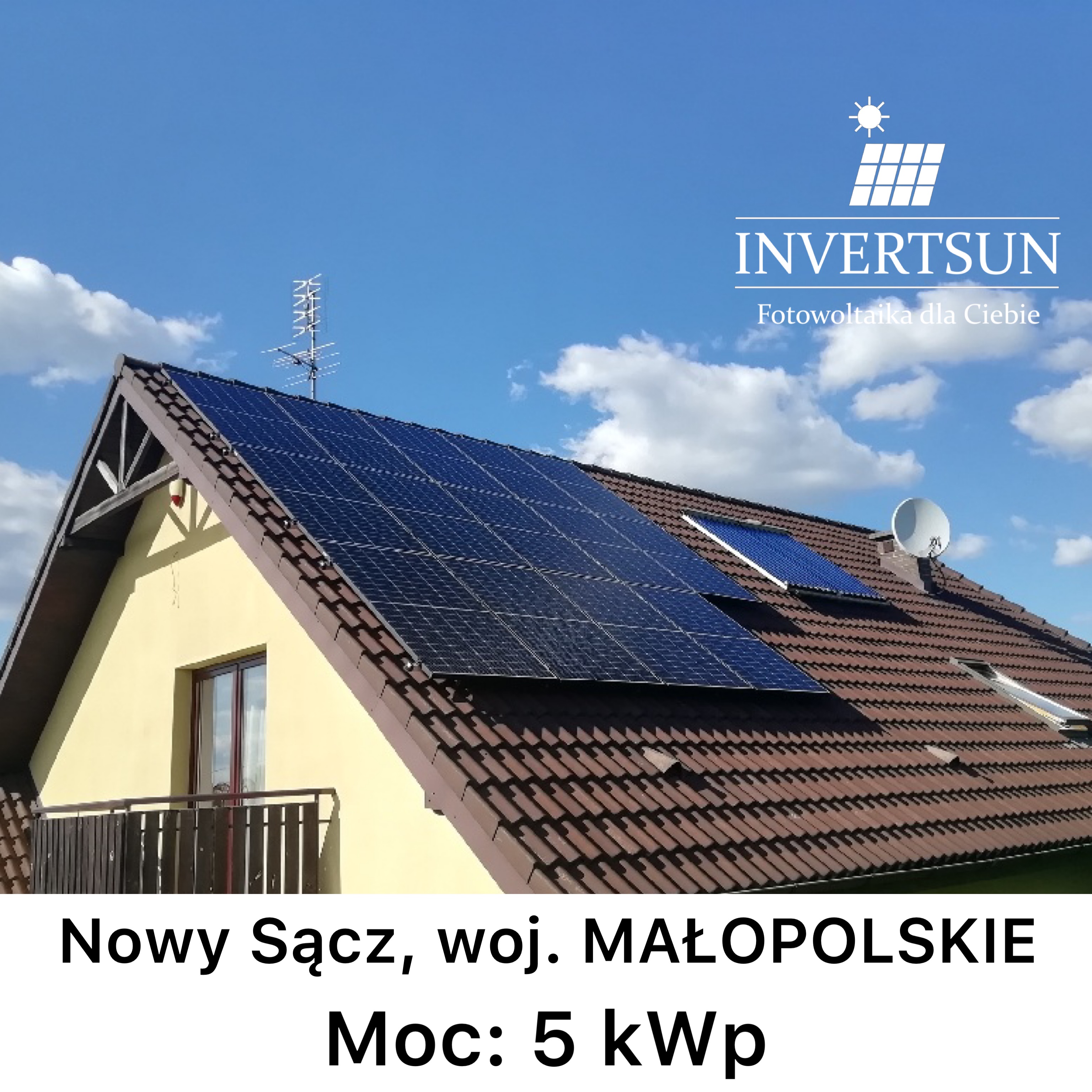 instalacja fotowoltaiczna na domu w Nowym Sączu